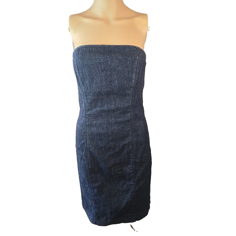 GAP Strapless Dark Blue Denim Dress